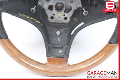 09-12 Mercedes R171 SLK300 SL550 SLK350 3 Spoke Steering Wheel Black Wood