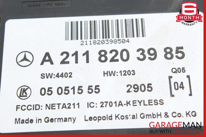 03-11 Mercedes W211 E320 E63 AMG CLS500 Keyless Go Entry Control Module Unit OEM