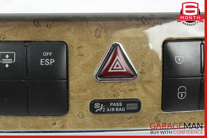 05-07 Mercedes W203 C230 Dashboard Dash Control Switch Panel Bezel Trim Walnut