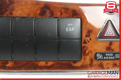 05-09 Mercedes W209 CLK350 Dash Heated Seat ESP Hazard Switch Control Wood OEM