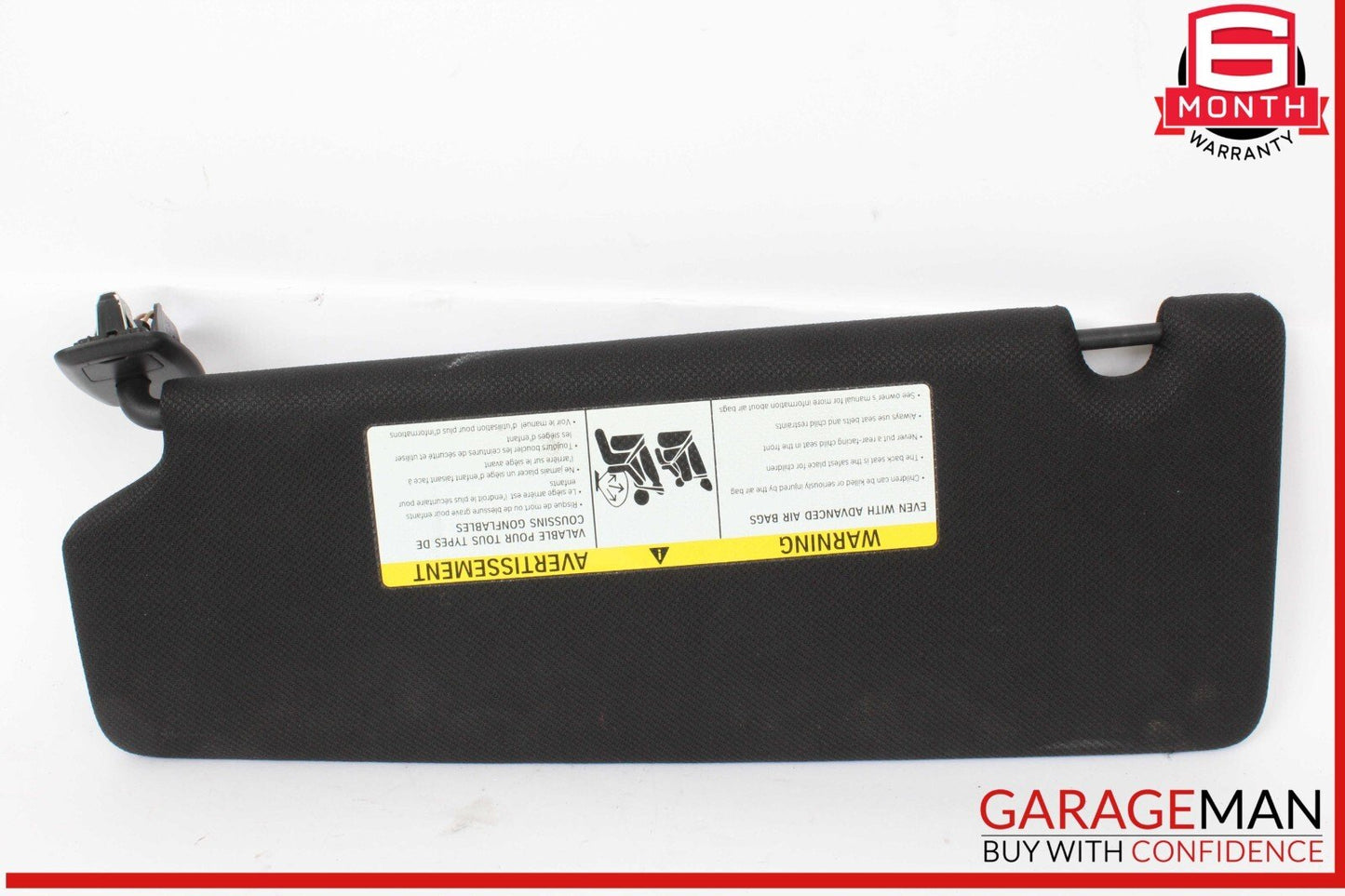 17-20 BMW 530E Front Right Passenger Side Sun Visor Sunvisor Black OEM
