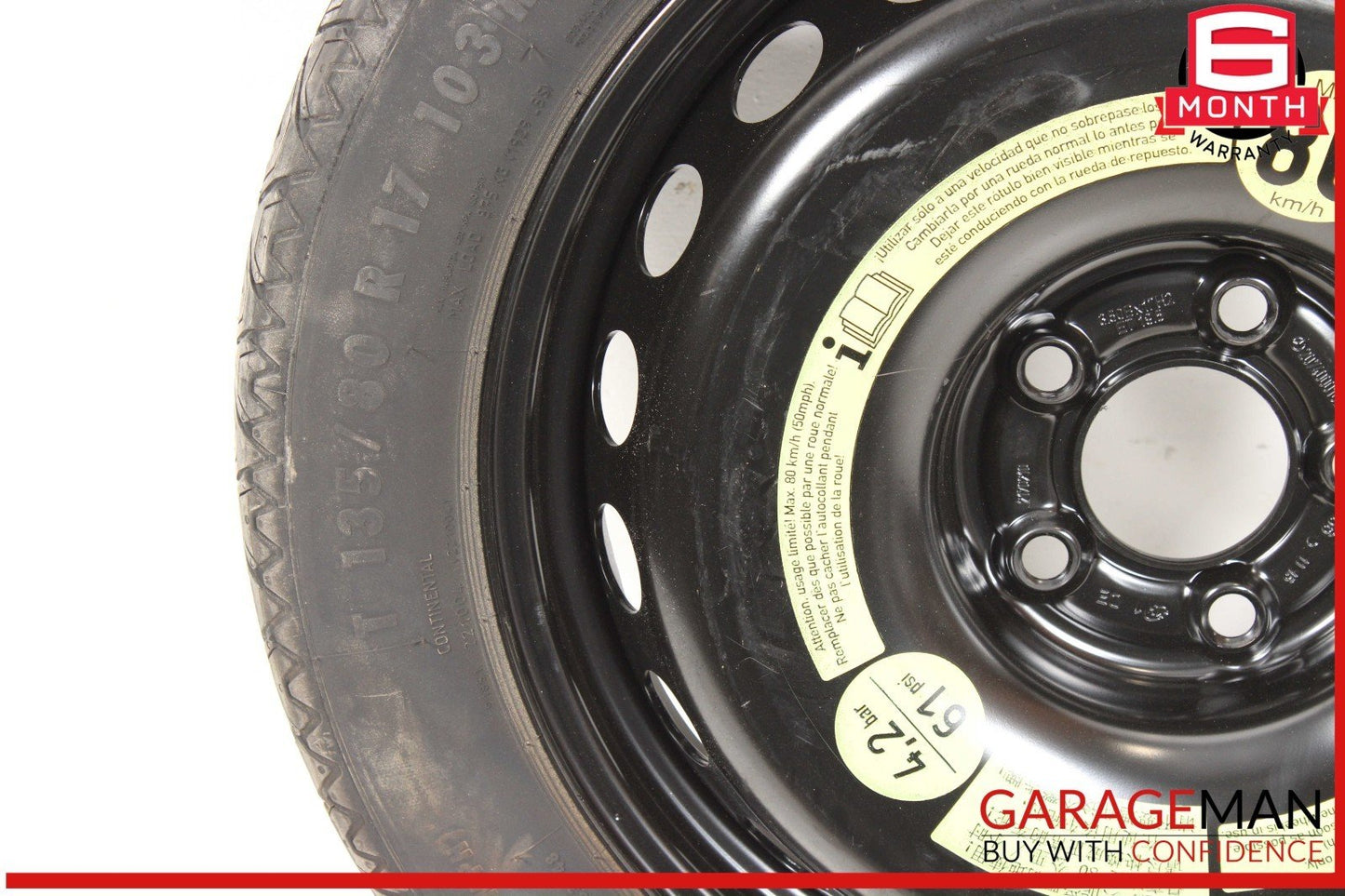 10-17 Mercedes W207 E400 C250 Coupe Donut Spare Tire Wheel Rim 135 80 17" OEM