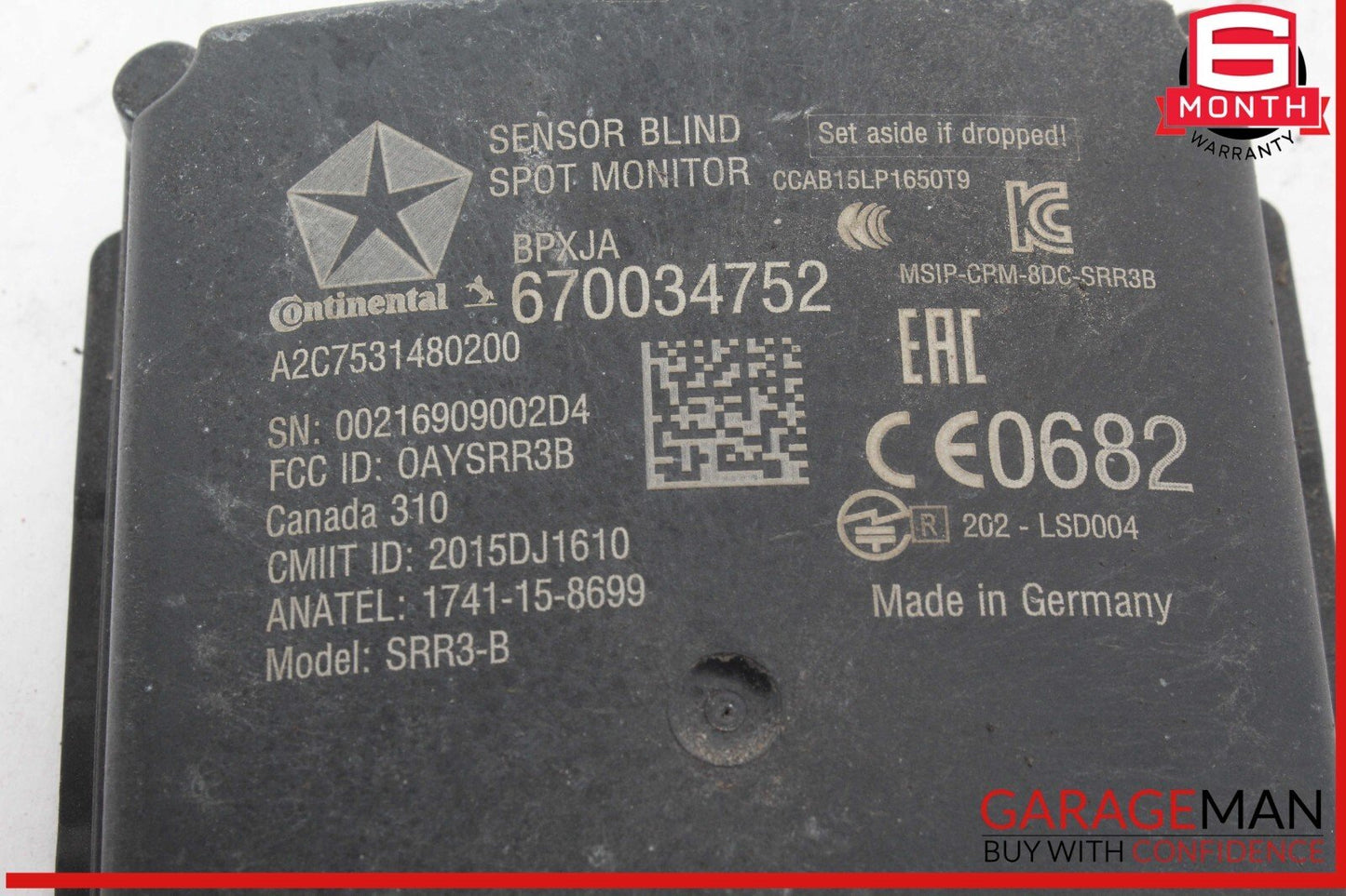17-20 Maserati Levante Rear Left / Right Blind Spot Radar Module 670034752