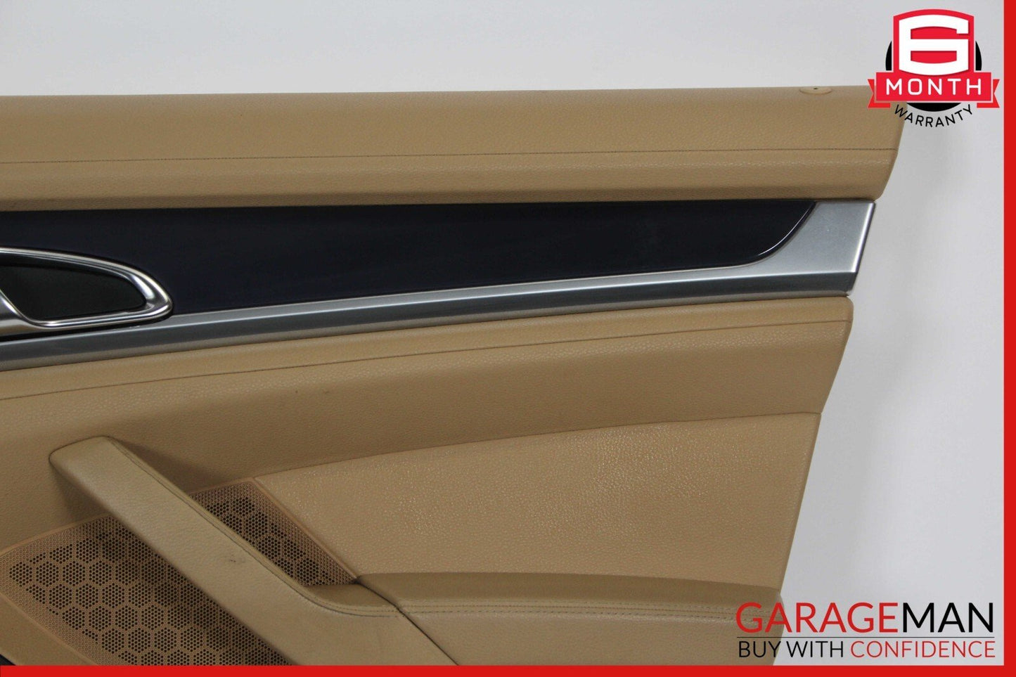 10-16 Porsche Panamera 970 Front Right Interior Door Panel Cover Trim Assy Beige
