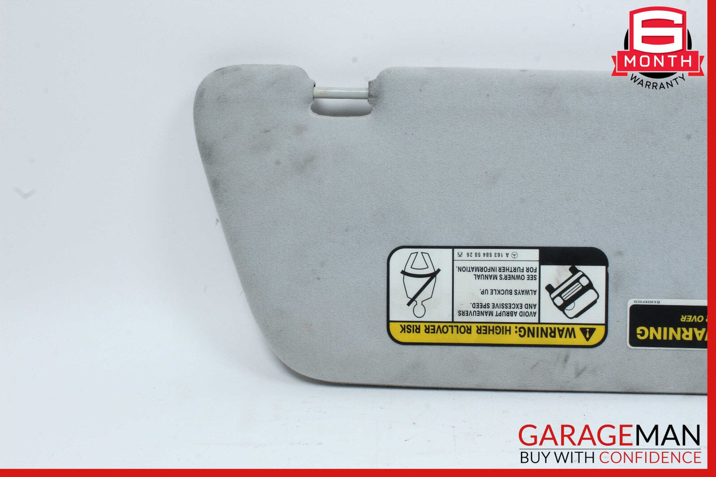 02-05 Mercedes W163 ML500 ML350 Left Driver Sunvisor Shade Cover Gray OEM