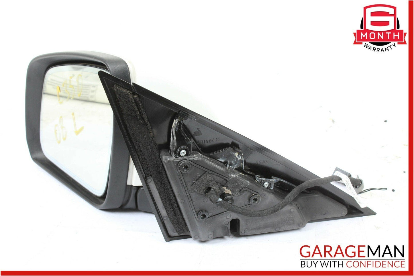 08-09 Mercedes W204 C350 C63 AMG Front Left Side Mirror Rear View Door White OEM