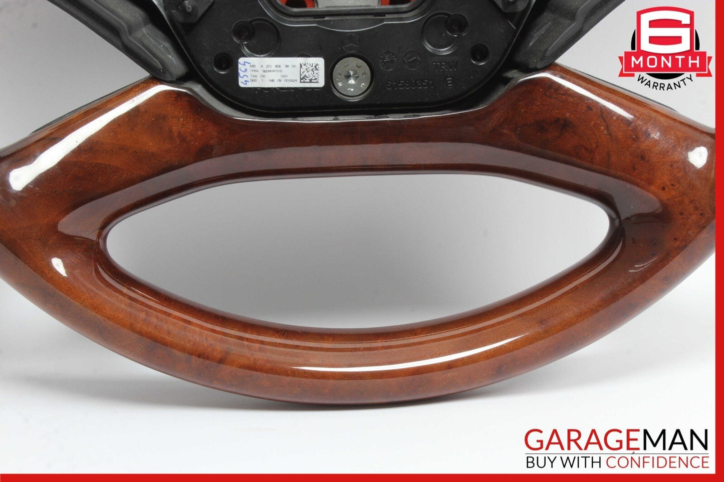 07-10 Mercedes W221 S550 Driver Steering Wheel w/Paddle Shifters Designo Wood