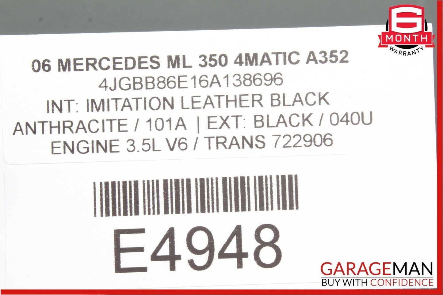 03-06 Mercedes W211 E320 E350 ML350 Auxiliary Water Pump 2118350364 OEM