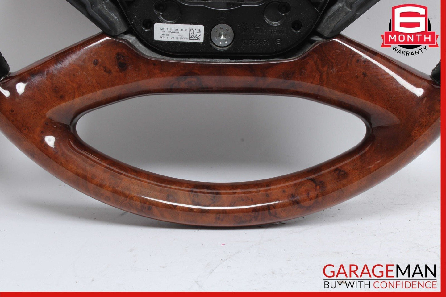 10-13 Mercedes W221 S550 S600 Steering Wheel w/ Paddle Shifters Black Wood OEM