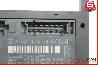 07-13 Mercedes W221 S400 S550 Front Right Under Seat Computer Control Module OEM