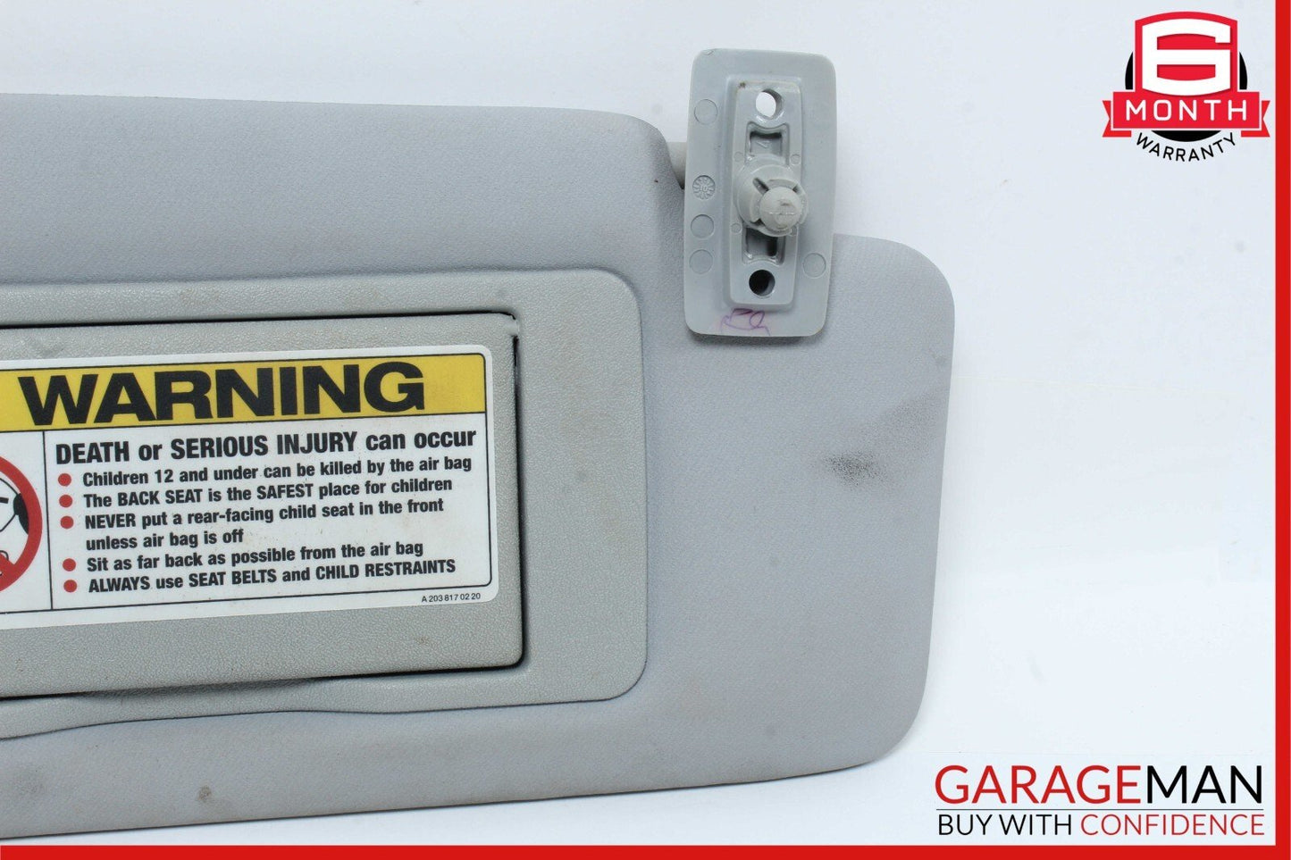 01-07 Mercedes W203 C240 C32 AMG Front Right Side Sunvisor Sun Visor Grey OEM