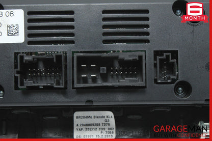 12-14 Mercedes W204 C250 C300 A/C Heater Climate Control Switch Assembly Grey
