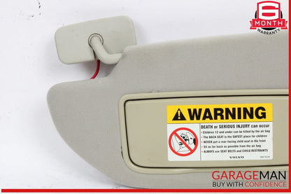 05-09 Volvo S60 Front Left Driver Side Sun Visor Gray OEM
