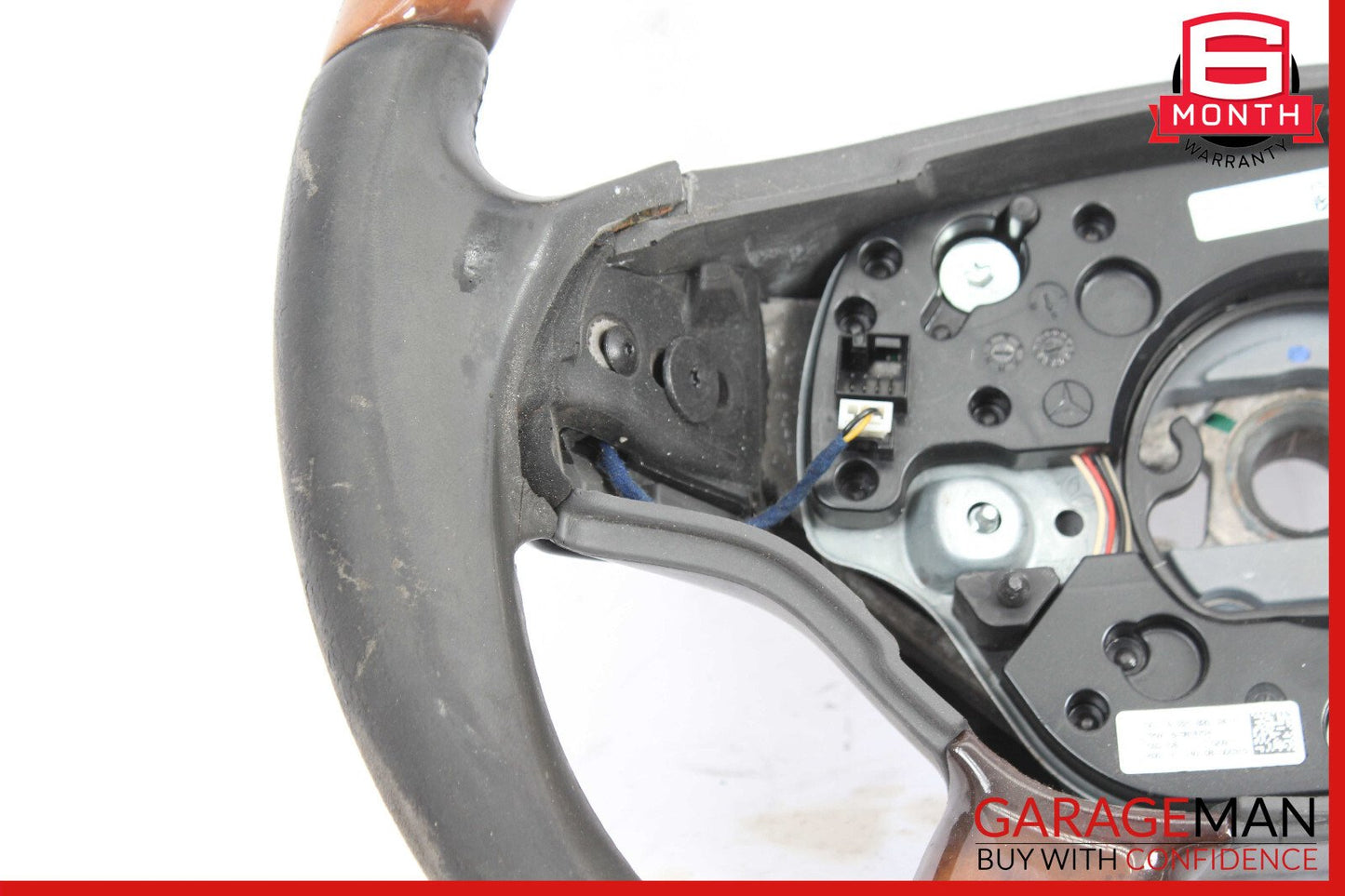 07-10 Mercedes CL550 S550 4 Spoke Steering Wheel Gray w/ Paddles Assy Wood