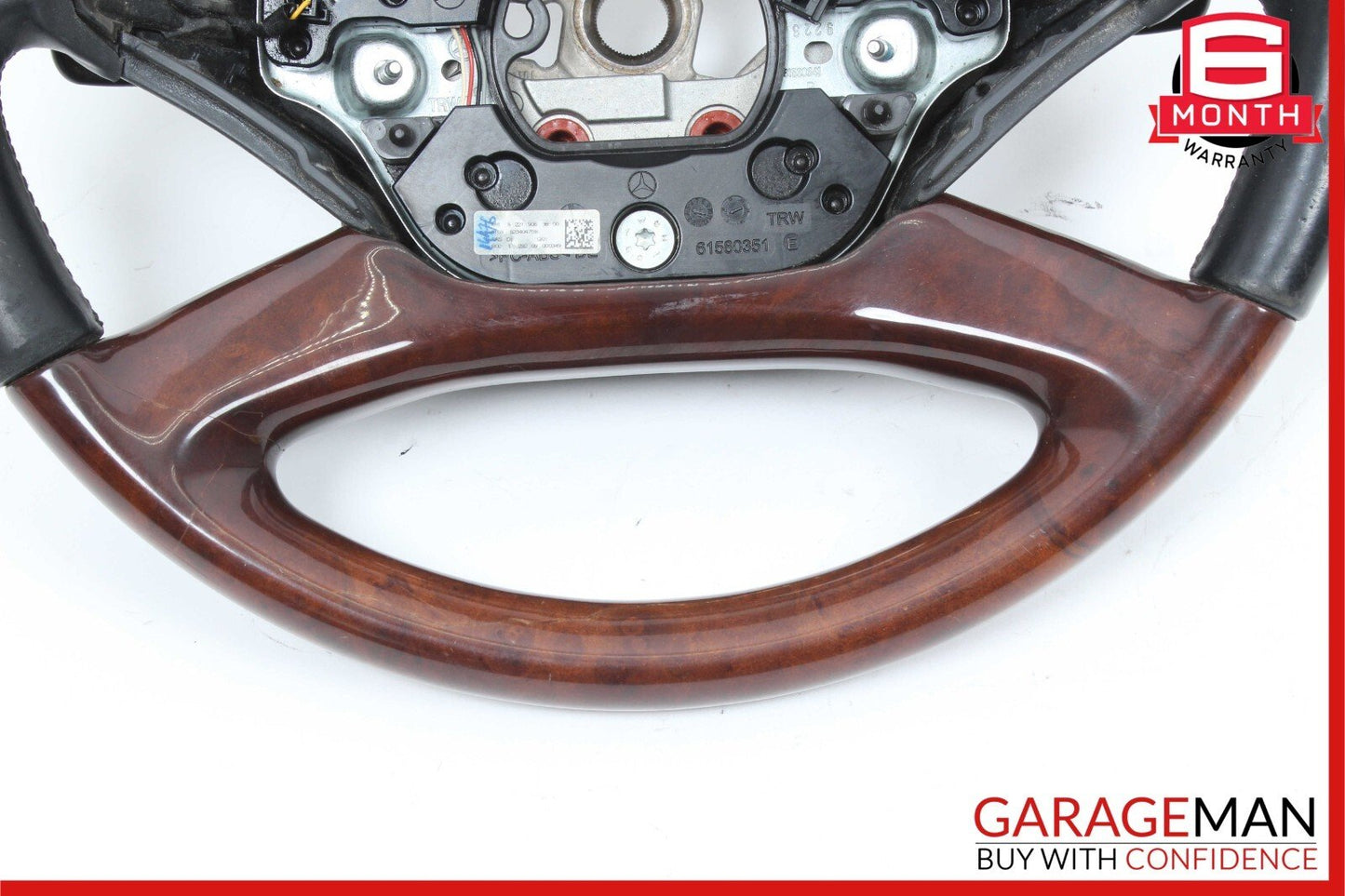 10-13 Mercedes W221 S400 S550 S600 S65 AMG 4 Spoke Steering Wheel Brown Wood