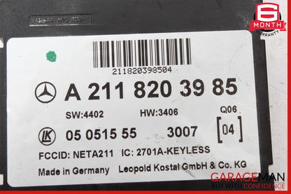 03-11 Mercedes W219 CLS63 E63 AMG Keyless Go Entry Control Module Unit OEM