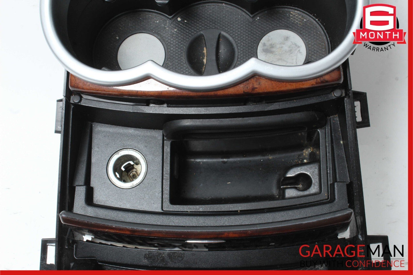 06-09 Mercedes W251 R350 R500 Center Console Cup Holder Ashtray Trim Cover Wood