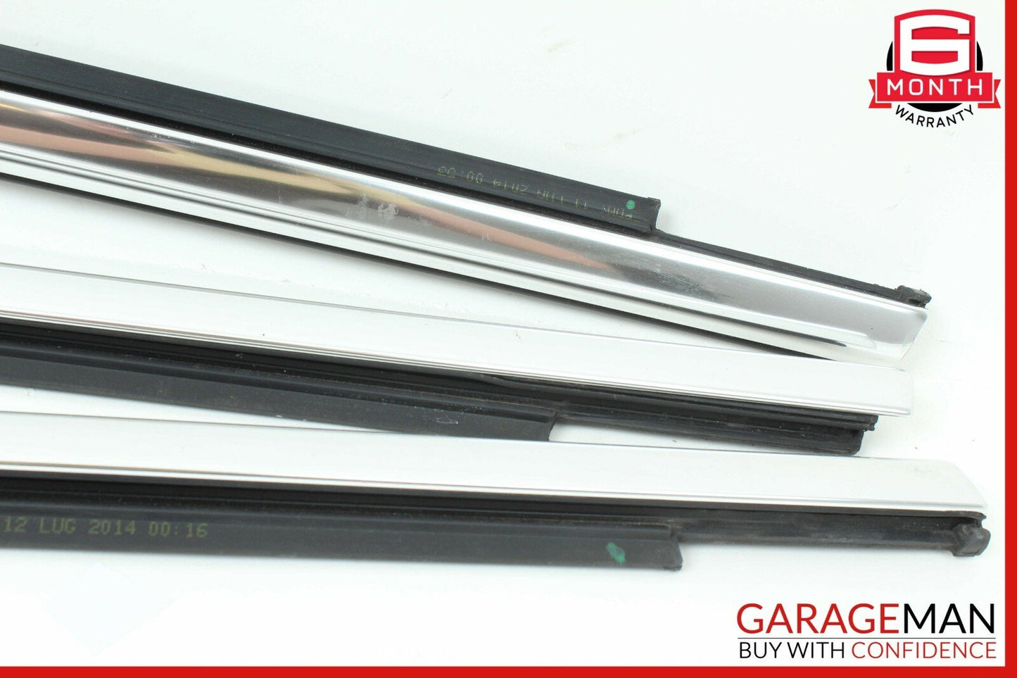 14-17 Maserati Ghibli Rear Exterior Door Chrome Trim Molding Panel Cover Set OEM