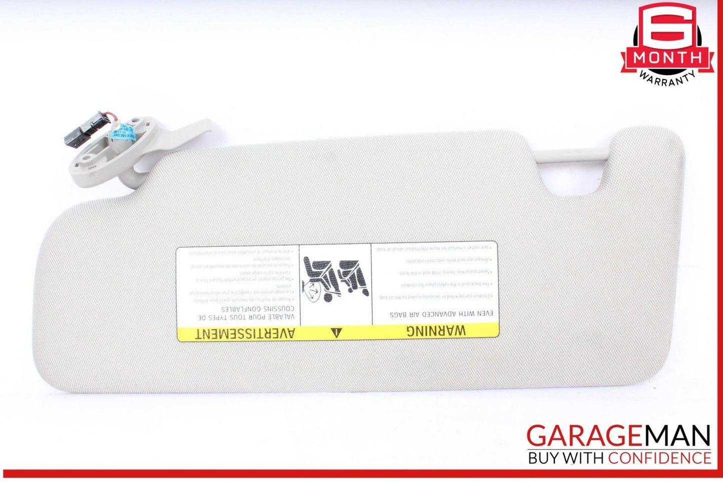 14-21 BMW i3 I01 Hybrid Front Right Passenger Side Sun Visor Sunvisor Gray OEM