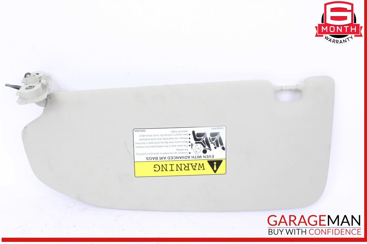 19-25 Volvo XC60 Front Right Passenger Side Sun Visor Sunvisor Gray 30653404 OEM
