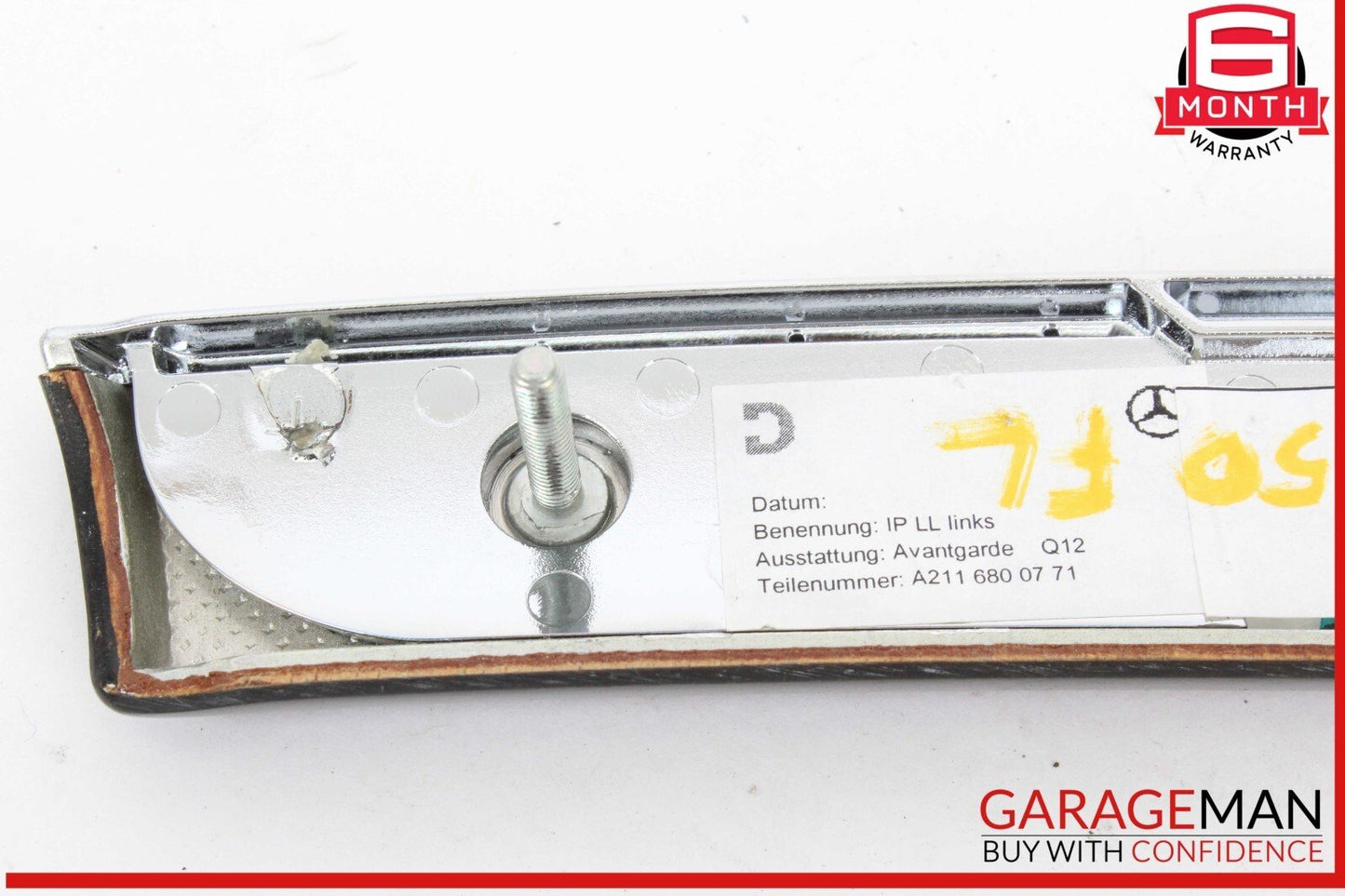 03-09 Mercedes W211 E350 E500 Dashboard Dash Left Molding Trim Wood 2116800771