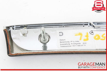 03-09 Mercedes W211 E350 E500 Dashboard Dash Left Molding Trim Wood 2116800771