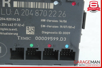 08-18 Mercedes W204 C300 C250 E400 Front Right Side Door Control Module OEM