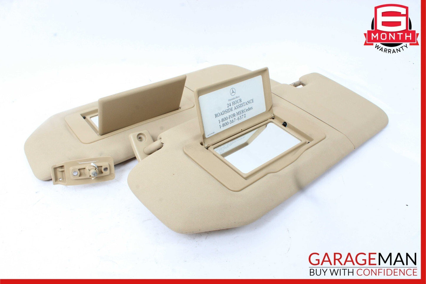 06-08 Mercedes W251 R350 Front Left & Right Sun Visor Sunvisor Shade Set Brown
