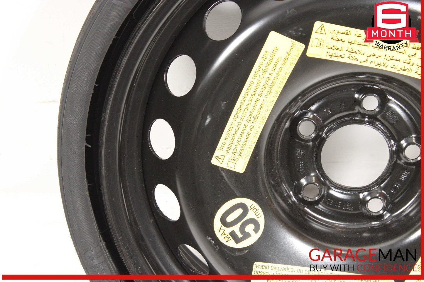 09-17 Audi Q5 Emergency Spare Wheel Rim Tire 6Jx18H2 ET36 OEM