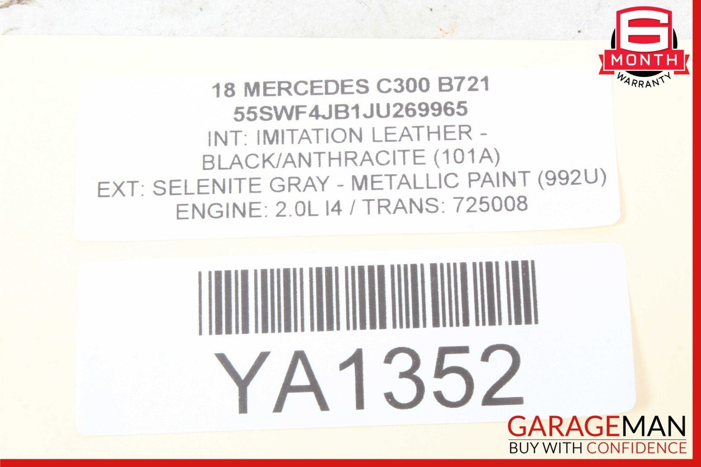 15-20 Mercedes W205 C350e GLC300 Front Dashboard Inlet Air AC A/C Vent Grille