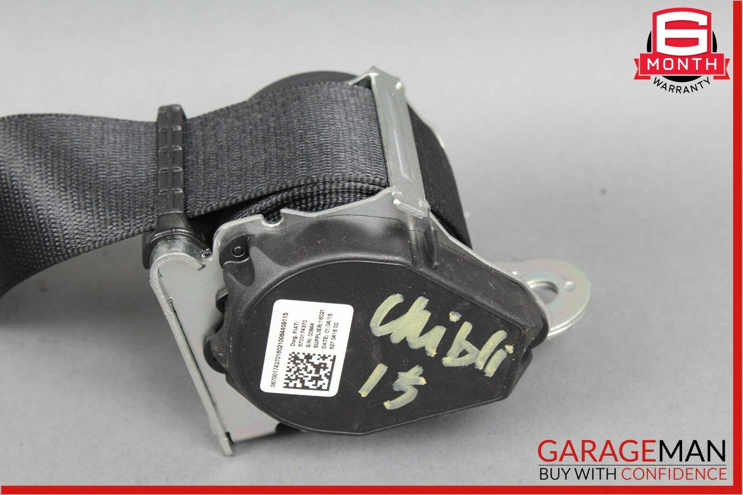 14-17 Maserati Ghibli Rear Left / Right Side Seatbelt Seat Belt Retractor Black