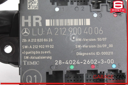 08-18 Mercedes W212 E550 C250 Rear Right Side Door Control Module 2129004006 OEM