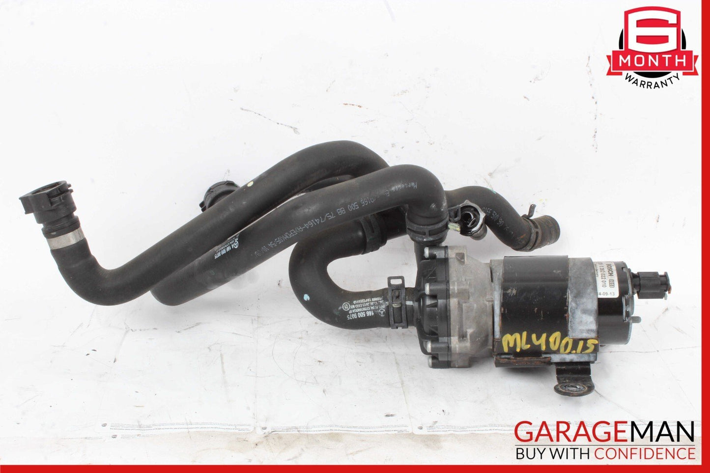 02-19 Mercedes W166 ML400 AUX Auxiliary Circulation Water Pump w/ Hose Pipe Line