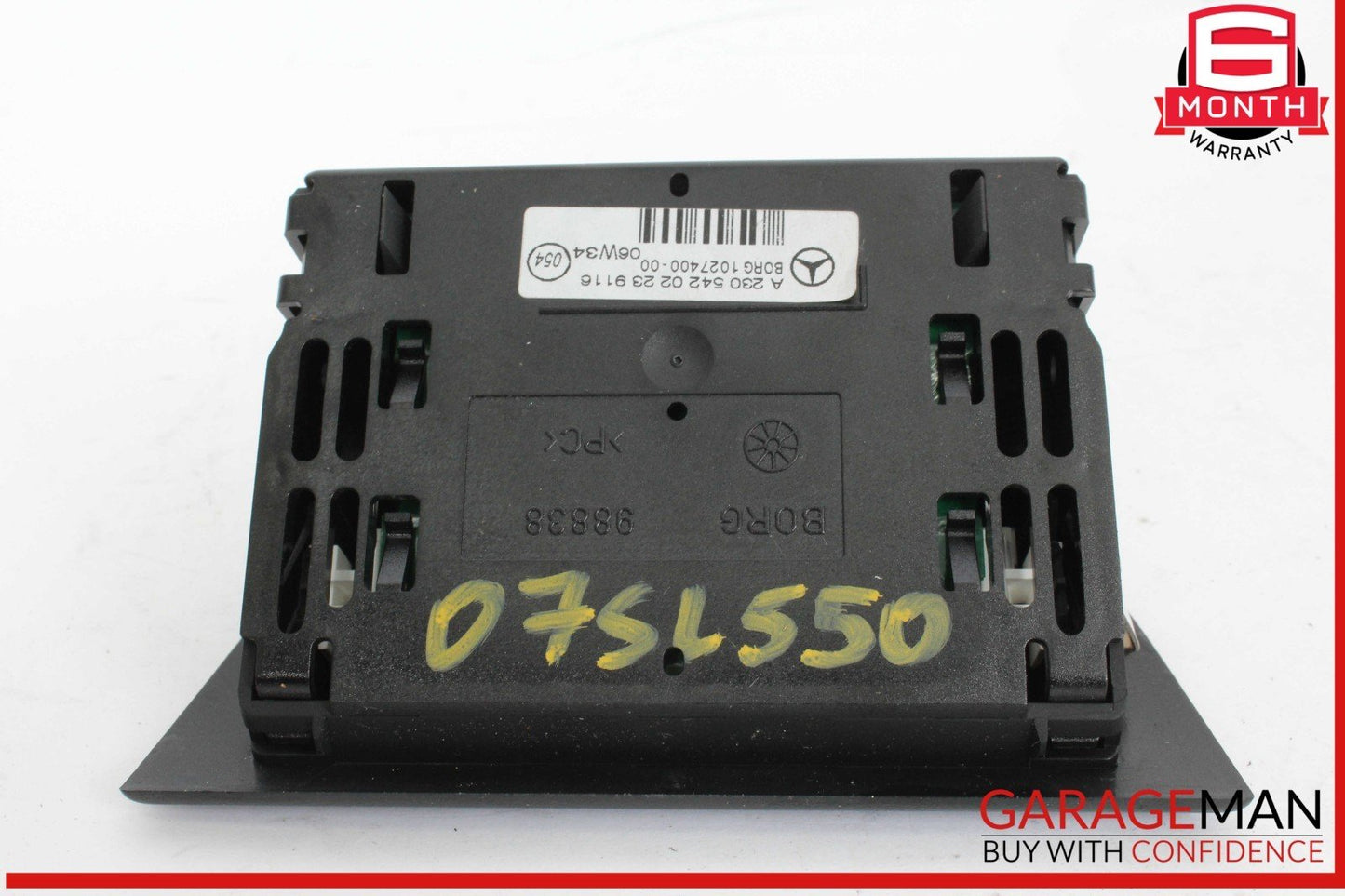 03-12 Mercedes R230 SL550 SL500 Rear Parktronic Buzzer Display PDC Black OEM
