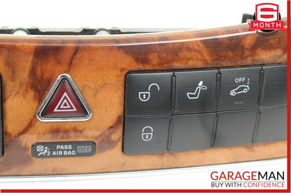 05-09 Mercedes W209 CLK500 Dash Heated Seat ESP Hazard Light Switch Control Wood