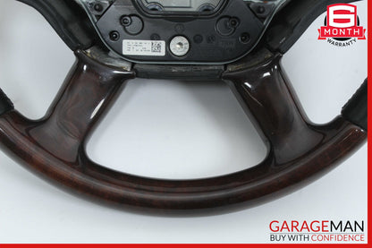 07-10 Mercedes W221 S550 Driver Steering Wheel w/ Paddle Shifters Wood OEM