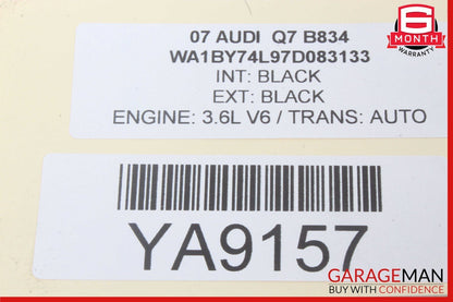 07-15 Audi Q7 Rear View Camera Parking Aid Control Module 4L0910441A OEM