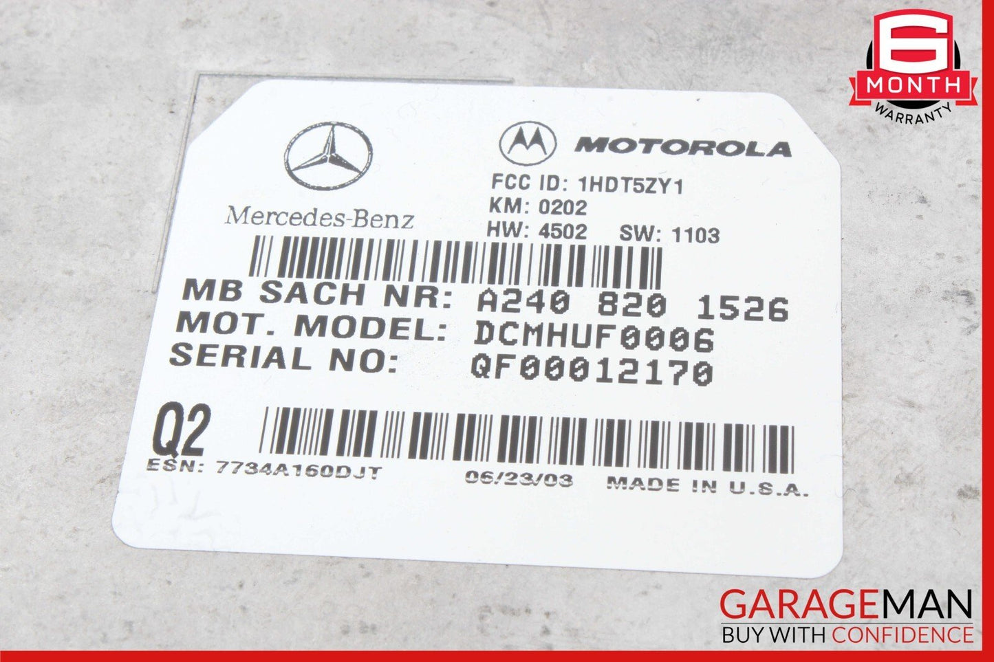 00-06 Mercedes W220 S55 Voice Command Control Module 2408201526 OEM