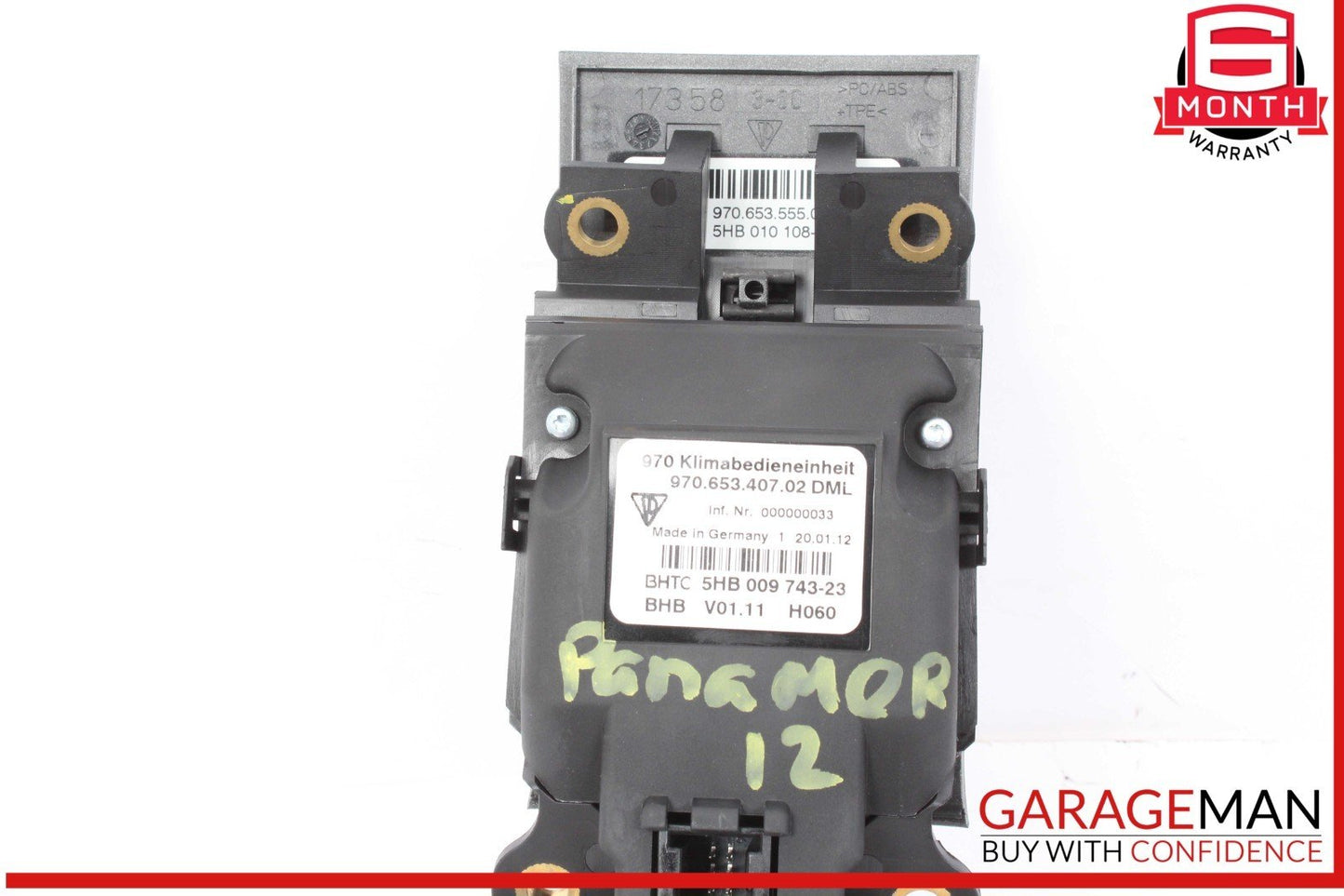 10-13 Porsche Panamera 970 Rear Seat Heater Door Lock Switch Control Panel OEM