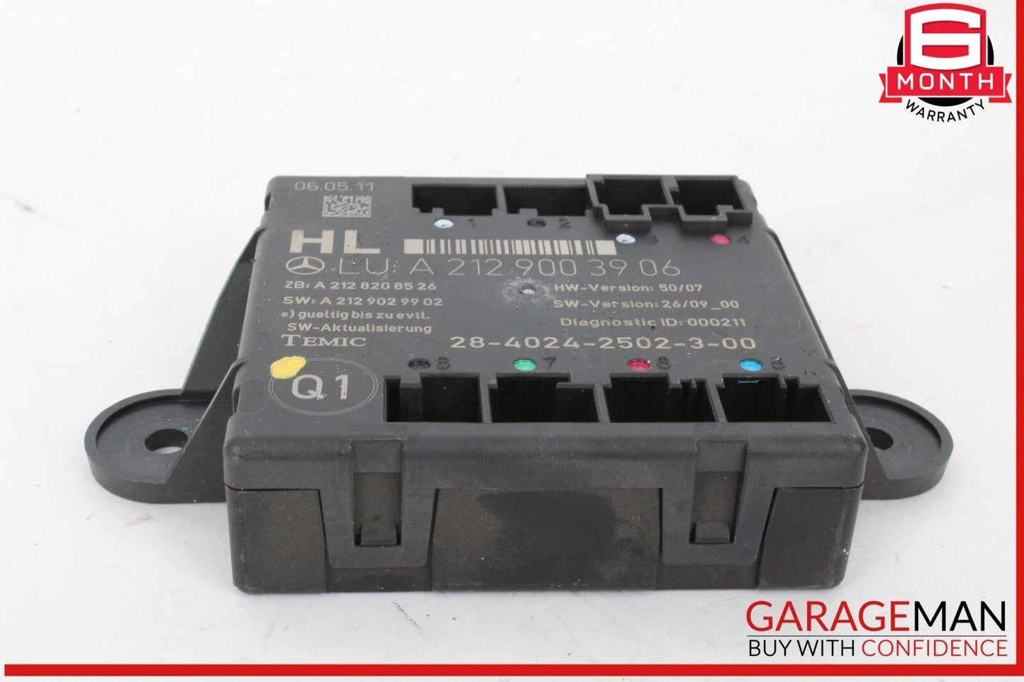 08-18 Mercedes W204 C250 Rear Left Side Door Control Module 2129003906 OEM