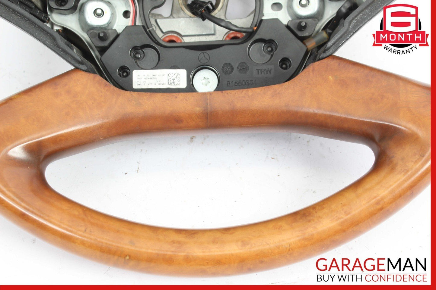 10-14 Mercedes S65 AMG S550 4 Spoke Steering Wheel w/ Paddle Shifters Wood OEM