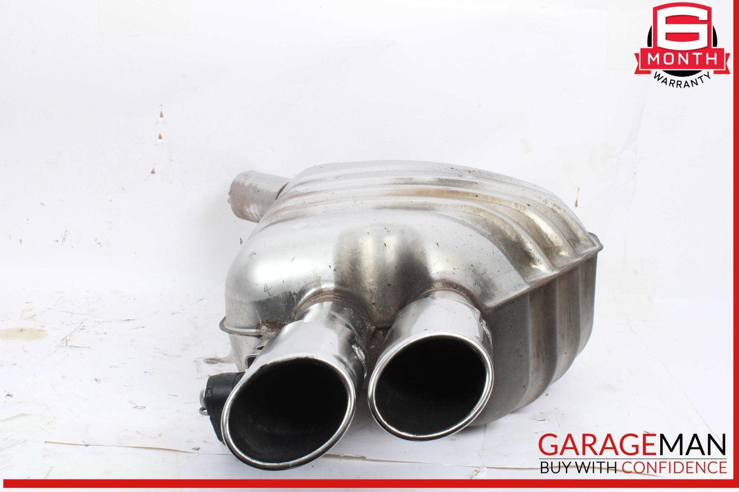 08-12 Audi S5 4.2L Engine Rear Left Driver Side Exhaust Muffler Pipe w/ Tips OEM