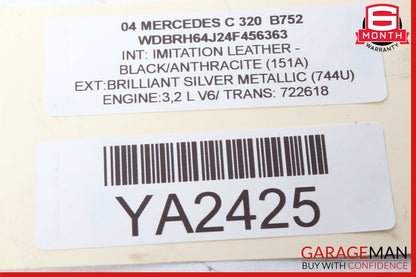 01-07 Mercedes-Benz C320 W203 Right Rear Door Control Module 2038202285 OEM