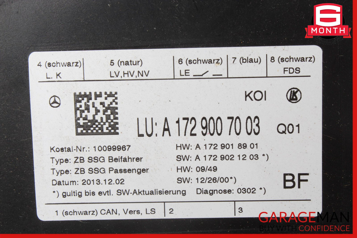 08-20 Mercedes W205 C300 CLS400 Front Right Side Seat Control Module Unit