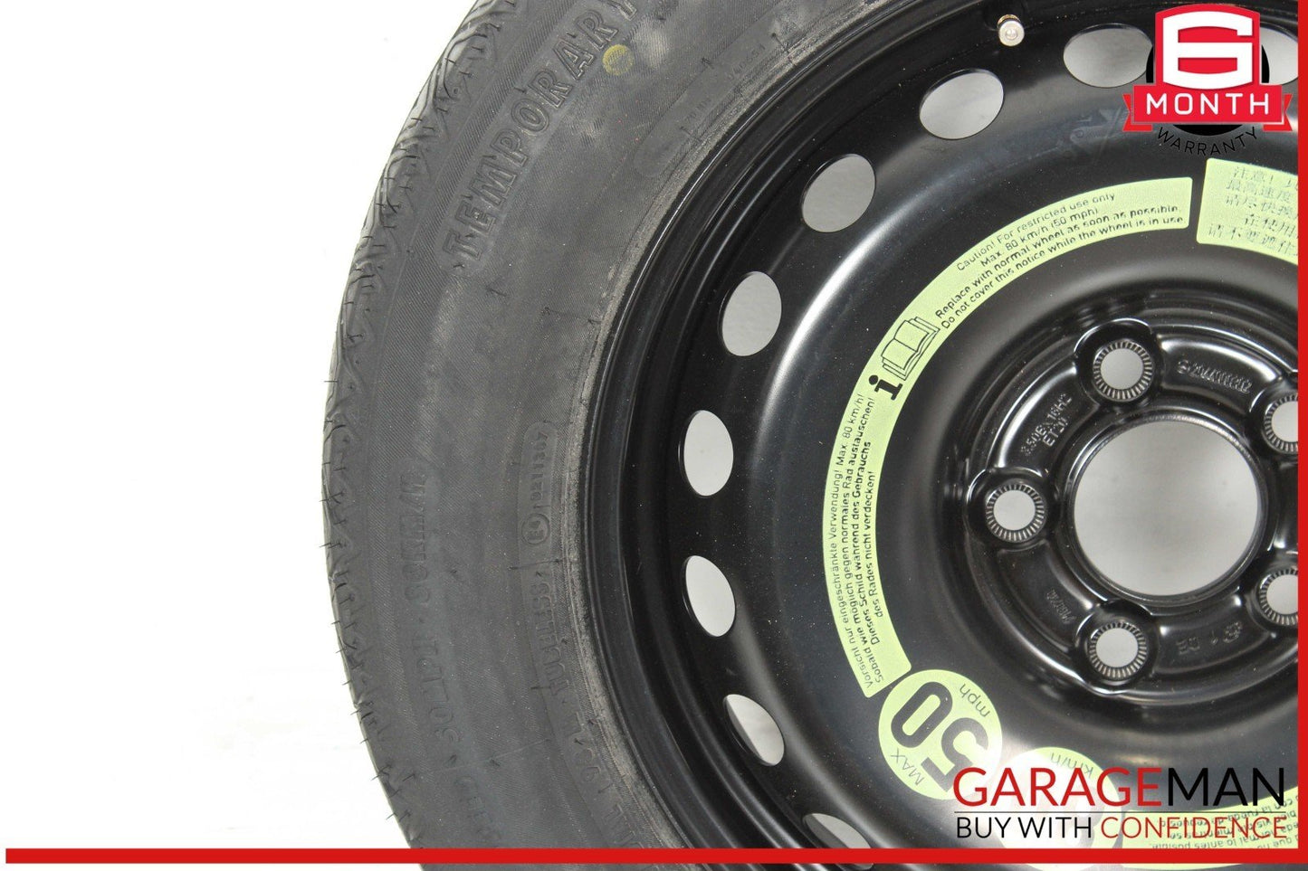 08-14 Mercedes W204 C250 C300 Emergency Spare Tire Donut Wheel Rim 125 90 16"