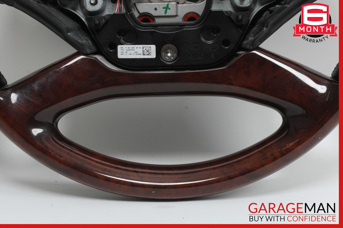 10-13 Mercedes W221 S550 S600 Steering Wheel w/ Paddle Shifters Black Wood OEM