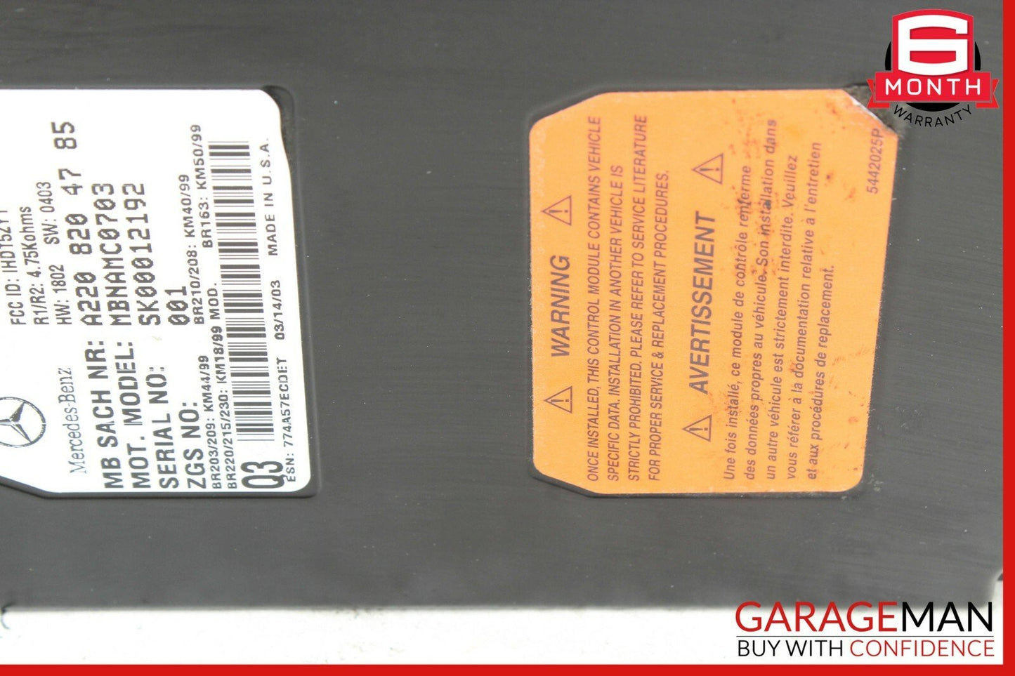 02-05 Mercedes W163 ML320 ML500 Voice Phone Communication Control Module OEM