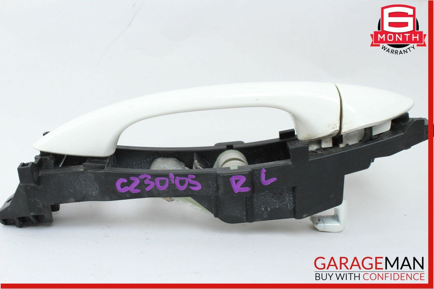 05-07 Mercedes W203 C230 C55 AMG Rear Left Side Exterior Door Handle White OEM