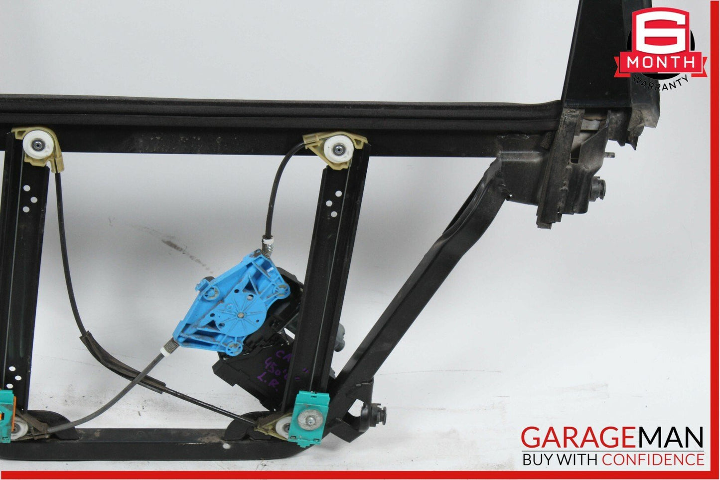 03-06 Porsche Cayenne 955 Rear Left Door Frame w/ Window Regulator OEM