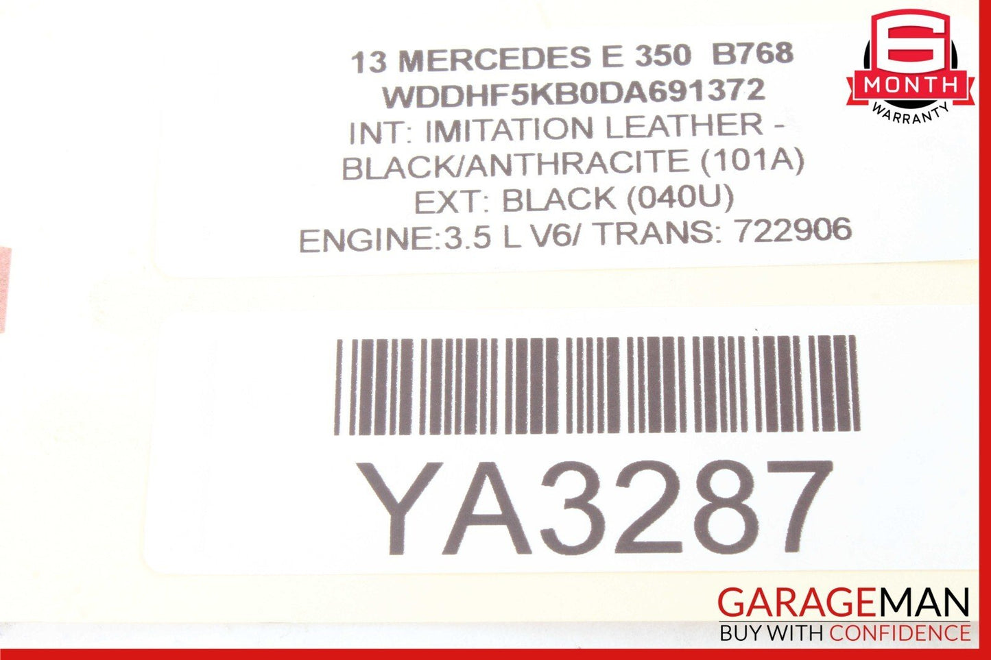 12-15 Mercedes W204 C350 GLK350 E350 3.5L ECU ECM Engine Control Module Unit